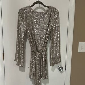 Gianni Bini Shimmering Silver Sequin Dress